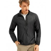 Black Men's UPF 50+ Sun Protection Jacket Long Sle...